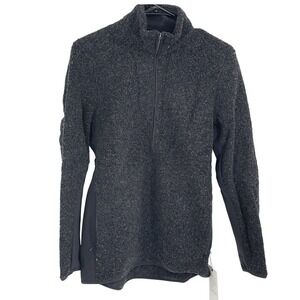 New Lululemon Jacket Fleece Tundra Trek 1/4 Zip Sherpa Wool Men XS Heather Black